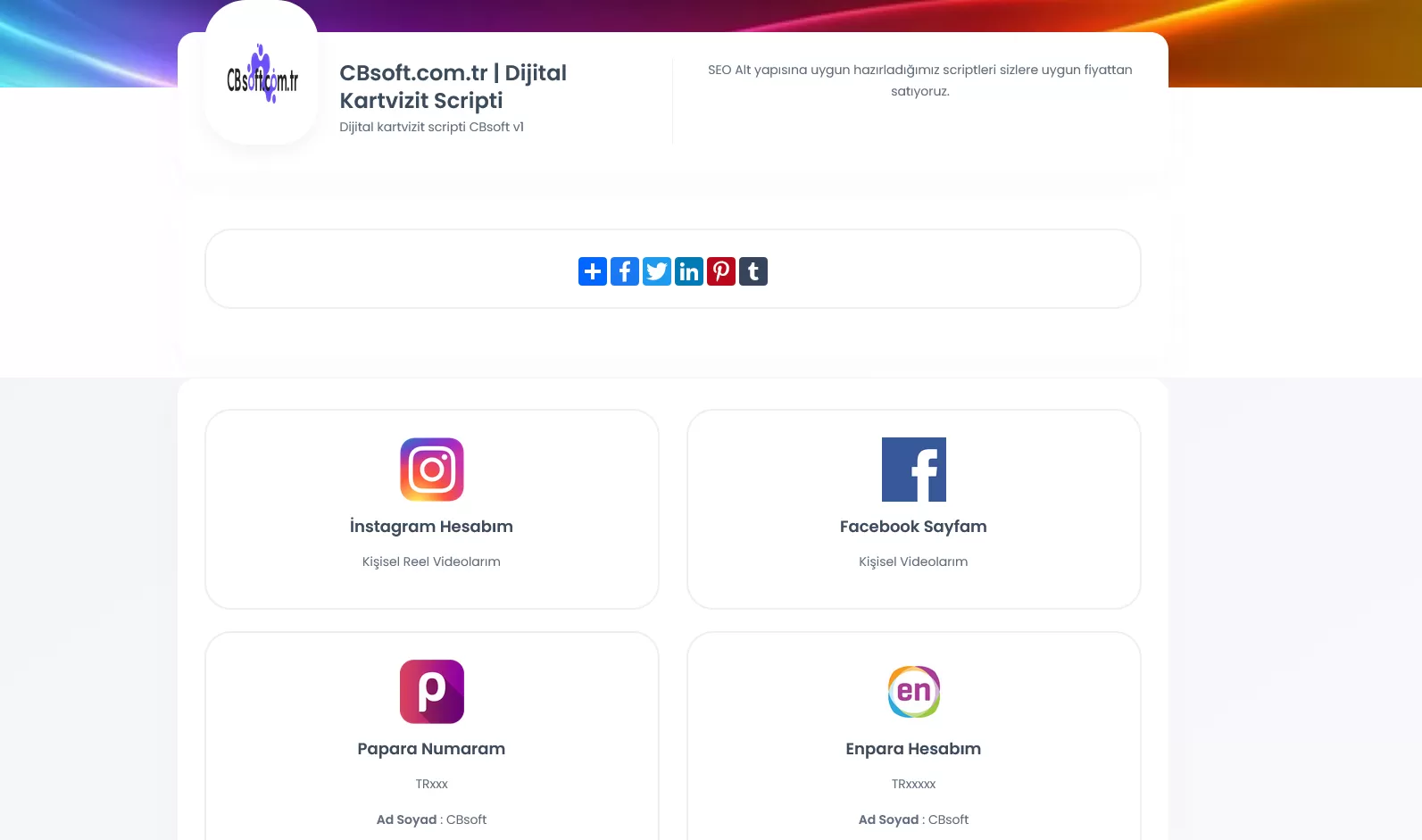 CBsoft DijitalKartvizit Scripti